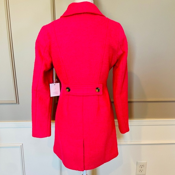 Lauren Conrad NWT XS Hot Pink Trench Coat Magenta Elle Woods Legally Blonde - Picture 4 of 5